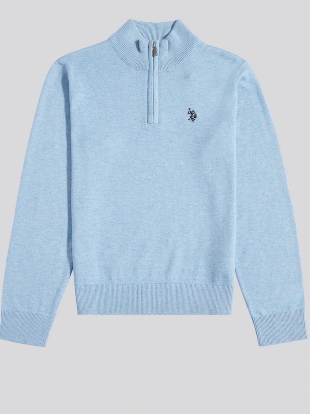 U.S. Polo Assn. Light Blue Quarter-Zip Knit Sweater
